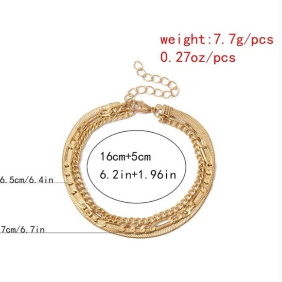 Layered Chain Link Bracelet-1 LEFT - Picture 2 of 3